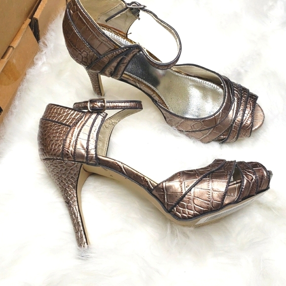 Cato Alligator Platform Spike Heels Sandals Ankle Strap 8M - Picture 3 of 7